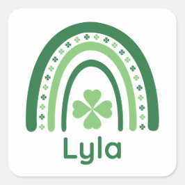 Lyla Name Clover Boho Rainbow Quadratischer Aufkleber