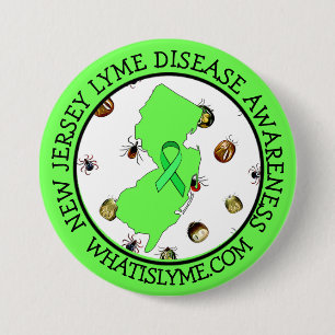 Lyme-Borreliose-Bewusstsein in New Jersey Ribbon-B Button