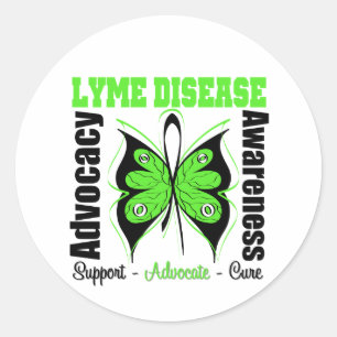 Lyme-Borreliose-Bewusstseins-Schmetterling Runder Aufkleber