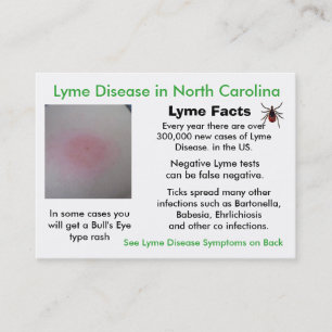 Lyme-Borreliose in North Carolina Informationskart Visitenkarte