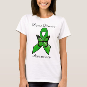 Lyme-Borreliose-Schleife mit Schmetterling-Shirt T-Shirt