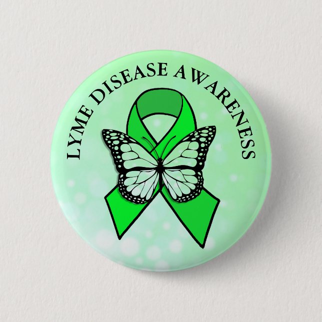 Lyme Disease Awareness Butterfly Button (Vorderseite)
