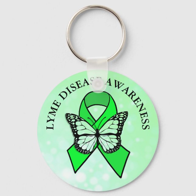 Lyme Disease Awareness Butterfly Schlüsselanhänger (Vorderseite)