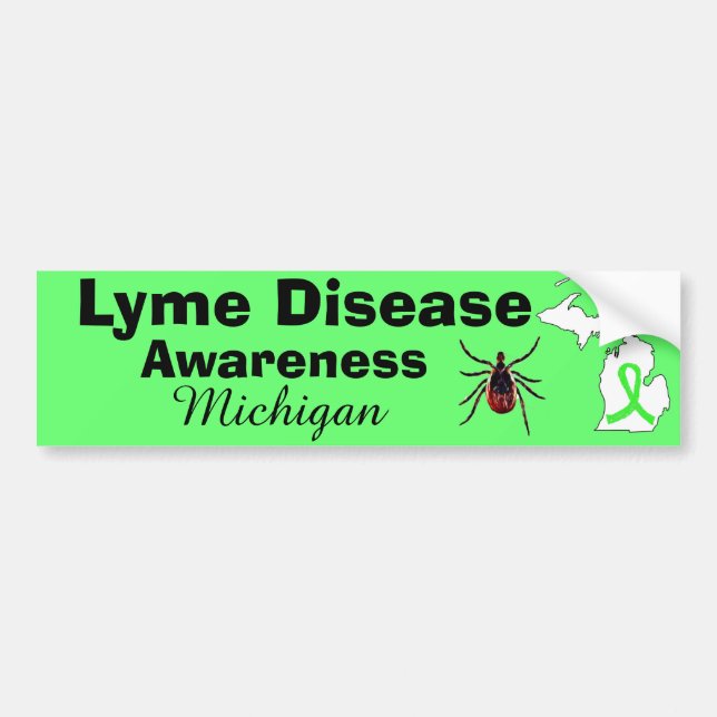 Lyme Disease Awareness Michigan Autoaufkleber (Vorne)