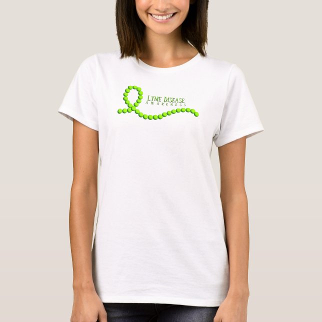 Lyme Disease Awareness Ribbon Beads T-Shirt (Vorderseite)