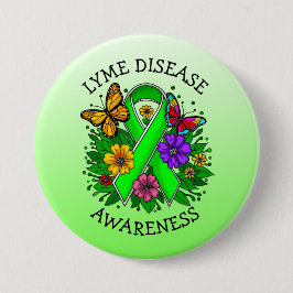 Lyme Disease Awareness Ribbon Button