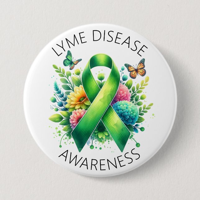 Lyme Disease Awareness Ribbon Button (Vorderseite)