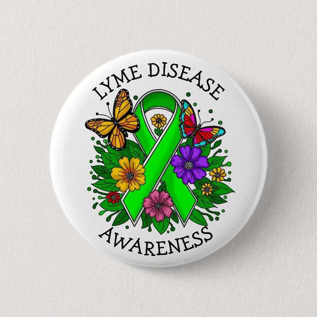 Lyme Disease Awareness Ribbon Button (Vorderseite)