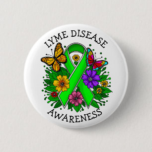 Lyme Disease Awareness Ribbon Button