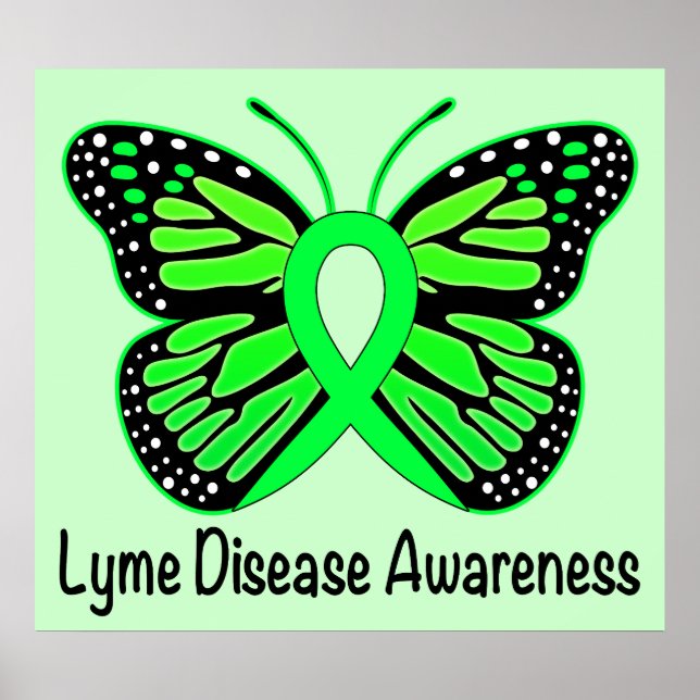 Lyme Disease Butterfly Awareness Ribbon Poster (Vorne)
