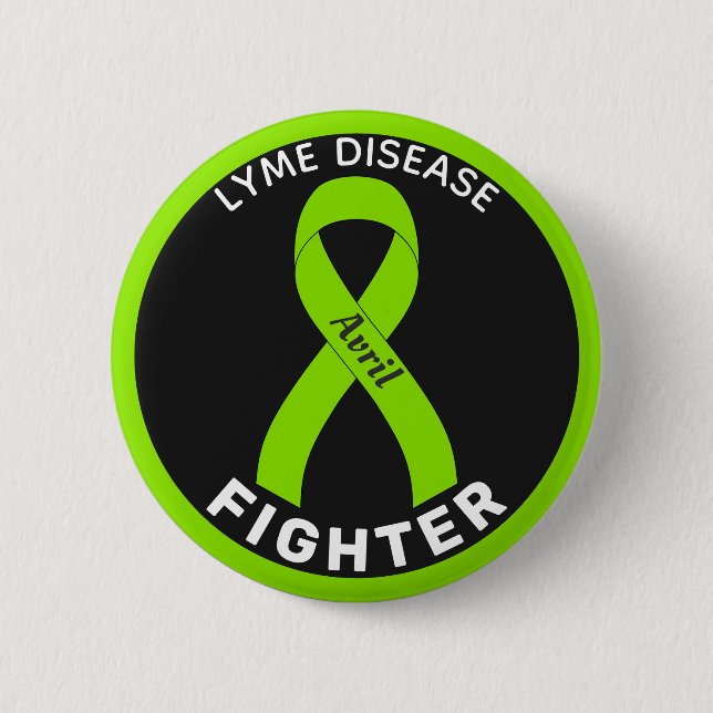 Lyme Disease Fighter Ribbon Black Button (Vorderseite)