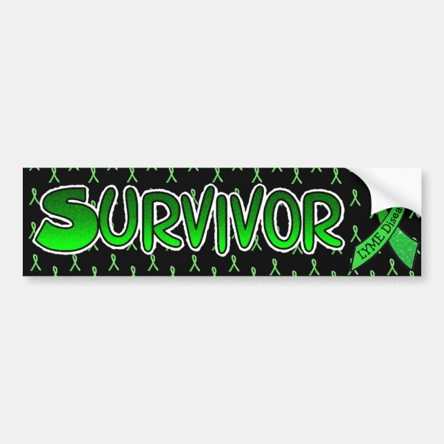 Lyme Disease Survivor Awareness Ribbons Bumper Autoaufkleber (Vorne)