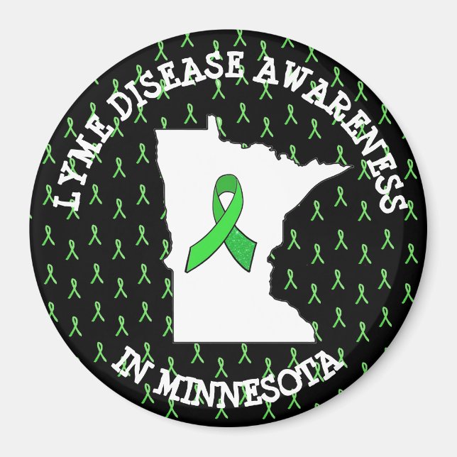 Lyme-Erkrankung Bewusstsein im Minnesota-Magnet Magnet (Vorne)
