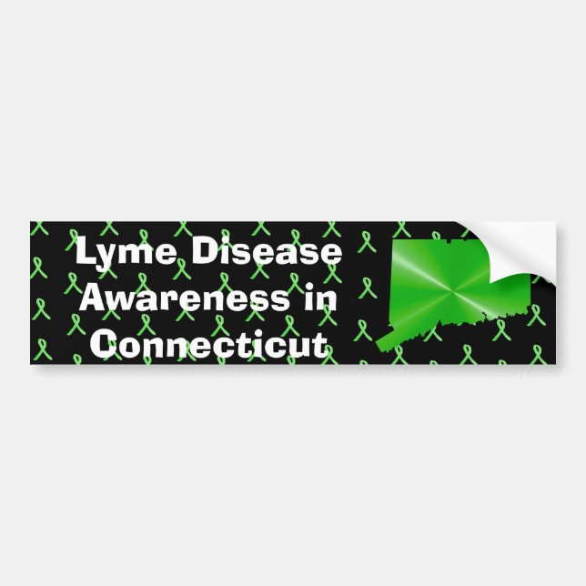 Lyme-Erkrankung Bewusstsein in Connecticut-Stoßfän Autoaufkleber (Vorne)