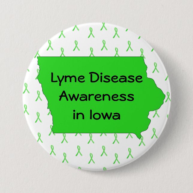 Lyme-Erkrankung Bewusstsein in Iowa-Button Button (Vorderseite)