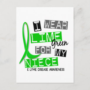 Lyme-Erkrankung Ich trage Limettengrün für mein Ni Postkarte