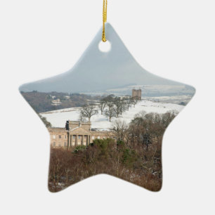 Lyme Hall und Cage Winter Dankeschön Card Foto Keramik Ornament