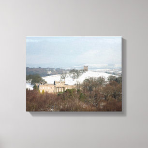 Lyme Hall und Cage Winter Dankeschön Card Leinwanddruck