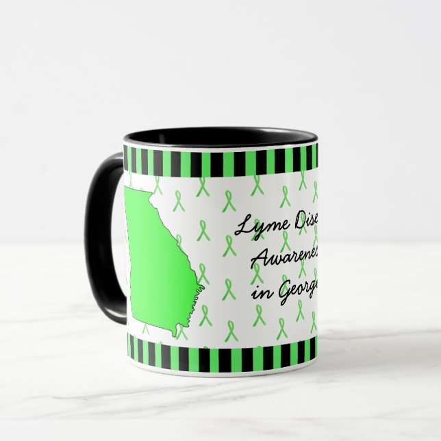 Lyme-Krankheit Bewusstsein in Georgia Kaffeepause  Tasse (Vorderseite Links)