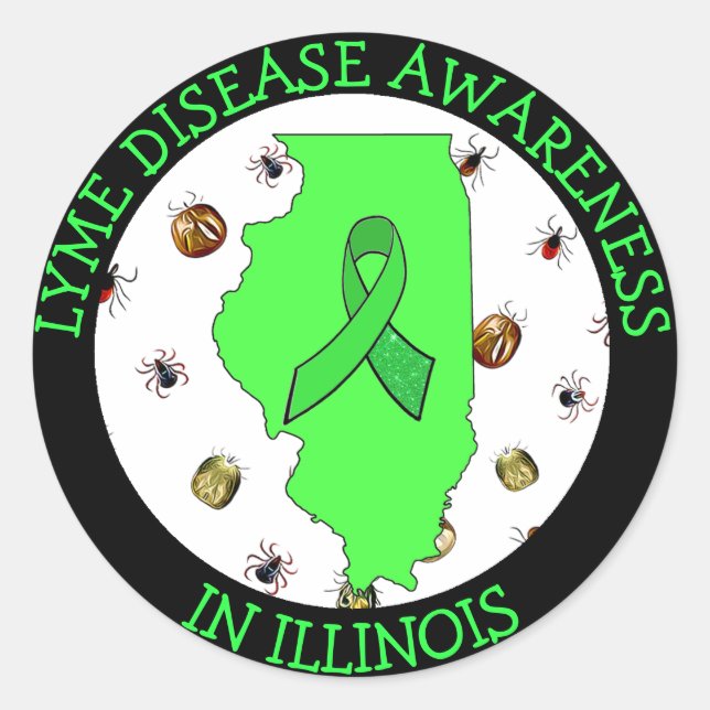 Lyme-Krankheit Bewusstsein in Illinois-Aufklebern Runder Aufkleber (Vorderseite)