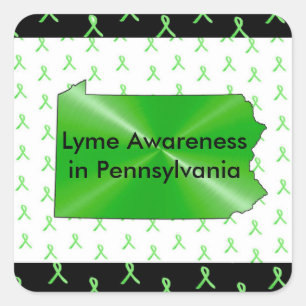 Lyme-Krankheit Bewusstsein in Pennsylvania-Aufkleb Quadratischer Aufkleber