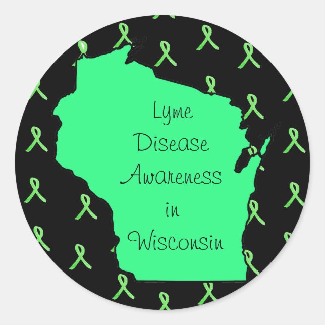 Lyme-Krankheit Bewusstsein in Wisconsin-Aufklebern Runder Aufkleber (Vorderseite)
