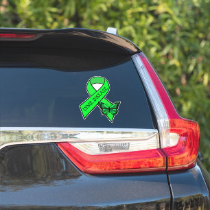 Lyme-Krankheit Bewusstsein Ribbons Butterfly Aufkleber