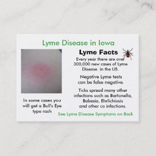Lyme-Krankheit in Iowa-Informationskarten Visitenkarte