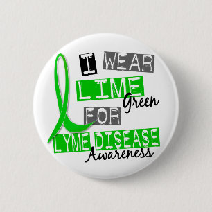 Lyme Krankheit trage ich Limones Grün für Button