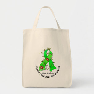 Lyme Krankheits-Blumen-Band 1 Tragetasche