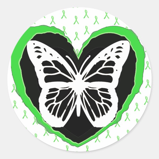 Lyme-Syndrom Schmetterling und Sensibilisierungskn Runder Aufkleber (Vorderseite)