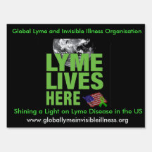 Lyme wohnt hier Awareness-Yard-Zeichen für die USA
