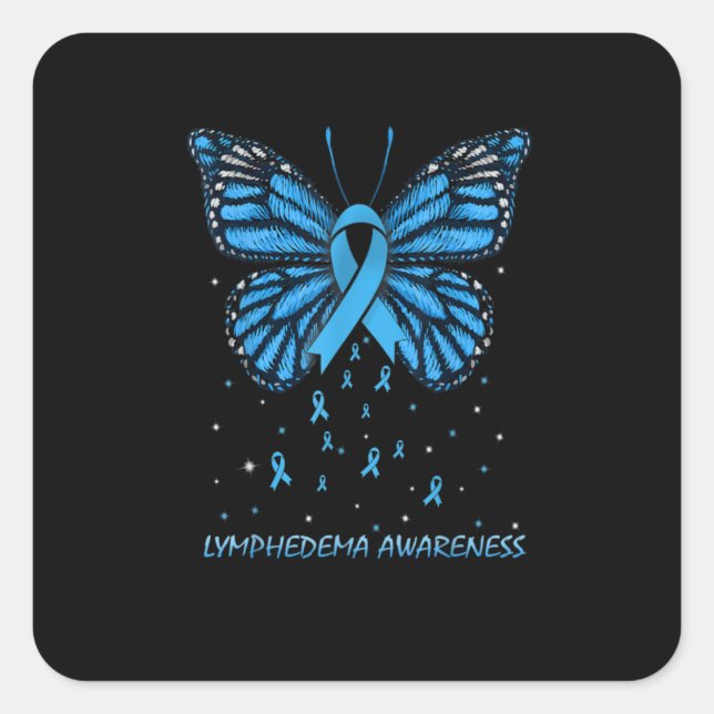Lymedema Awareness Butterfly Quadratischer Aufkleber (Vorderseite)