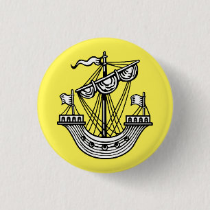 Lymphad (Heraldic Ship) - Black Tote Bag Button