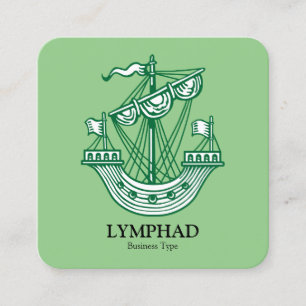 Lymphad (Heraldisches Schiff) - Forest Green on Sa Quadratische Visitenkarte