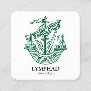 Lymphad (Heraldisches Schiff) - Forest Green Quadratische Visitenkarte