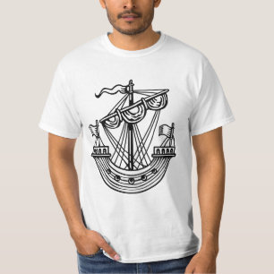 Lymphad (navire héraldique) - T-shirt noir