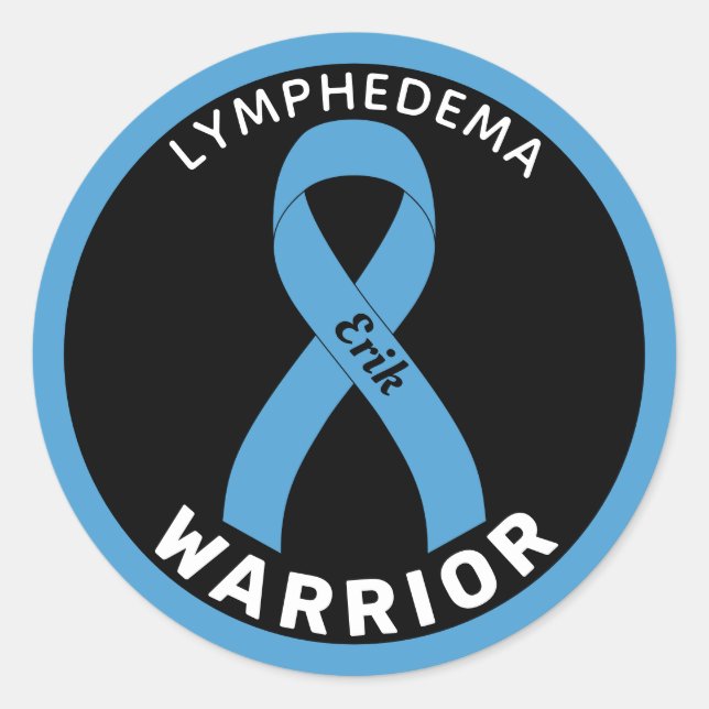 Lymphedeman Warrior Ribbon Black Round Sticker (Vorderseite)