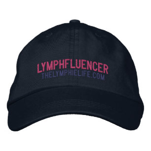 "Lymphfluencer" bestickter Hut (rosa Text)