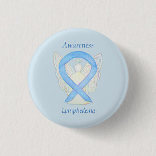 Lymphodemische Sensibilisierung Angel Ribbon Art B Button
