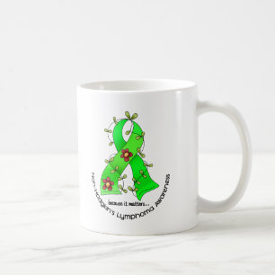 Lymphom-Bewusstsein Non-Hodgkins BLUMEN-BAND 1 Kaffeetasse