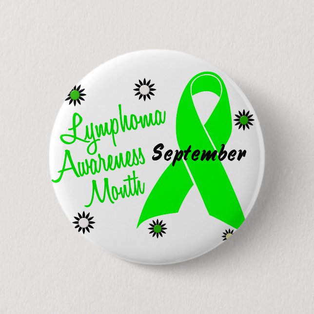 Lymphom-Bewusstseins-Monats-Blumen 1 Button (Vorderseite)