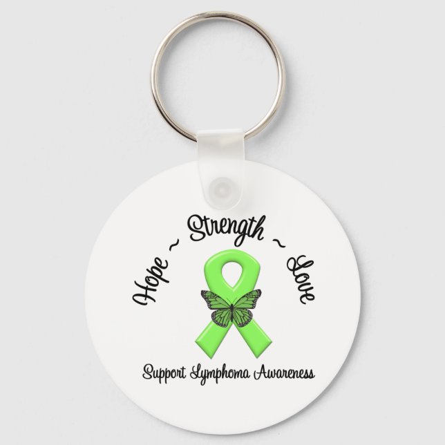 Lymphom Hope Liebe & Stärke Schlüsselanhänger (Vorderseite)