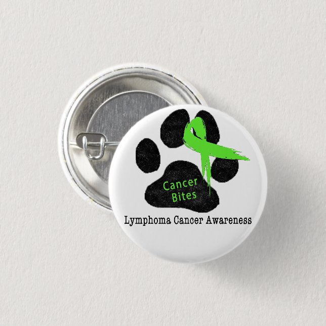 Lymphom Krebs bei Hunden Bewusstsein Button (Vorne & Hinten)