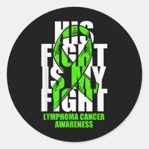 Lymphom Krebs Bewusstsein Lime Green Ribbon sein F Runder Aufkleber