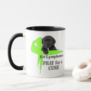 Lymphom-Krebs-Unterstützungshund Grünes Band Tasse