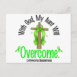 Lymphom mit Gott meine Tante wird überwinden Postkarte