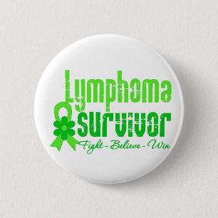 Lymphom-Überlebend-Blumen-Band Button