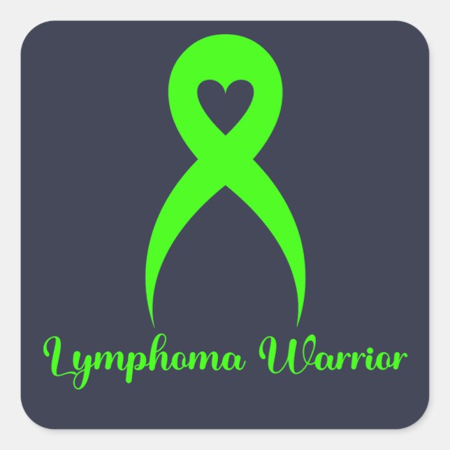 Lymphom Warrior Hodgkins Lymphom Bewusstsein Quadratischer Aufkleber (Vorderseite)
