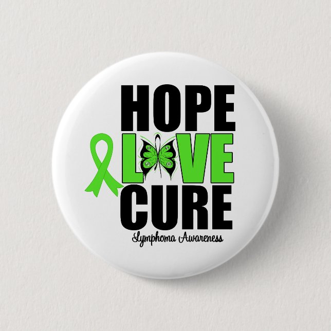 Lymphoma Awareness Hope Love Cure Button (Vorderseite)